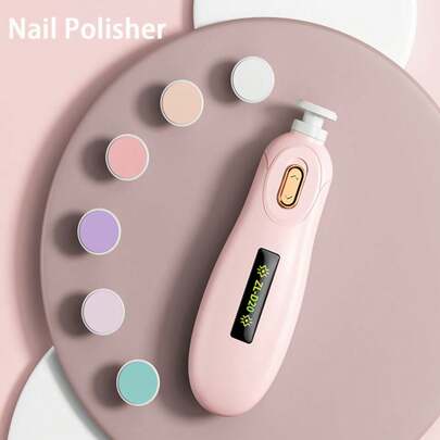 1pc 6-In-1 Electric Baby Nail File Tool Kit, Prevent Infant Nail Scratch, Multifunctional Nail Clipper Set