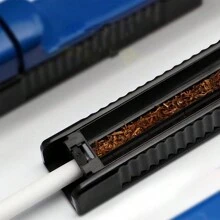 1 pieza Maquinilla de liar cigarrillos manual de plástico azul portátil de 8mm, máquina de liar cigarrillos manual, herramienta de liar deslizante, regalo para hombres