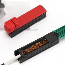 1 pieza Maquinilla de liar cigarrillos manual de plástico azul portátil de 8mm, máquina de liar cigarrillos manual, herramienta de liar deslizante, regalo para hombres