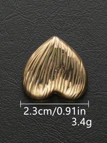 10 Peças/Pacote Botões de Metal Vintage com Listras Verticais Amassadas em Formato de Coração, Decoração Versátil para Casacos, Camisas, Suéteres, Blazers, Jaquetas, Sapatos, Bolsas, Costura DIY - Multicolorido e Multitamanho