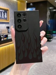 1 件火焰图案黑色防震保护手机壳，适用于 Apple、/Galaxy、Infinix、Redmi、OPPO、VIVO、Realme 防水防摔防刮 - 黑色 - 查看 5