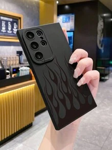 1 件火焰图案黑色防震保护手机壳，适用于 Apple、/Galaxy、Infinix、Redmi、OPPO、VIVO、Realme 防水防摔防刮 - 黑色 - 查看 4