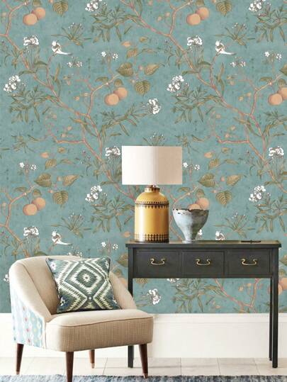 44.5*100cm Peel Stick Wallpaper Roll Vinyl Material ative Self Adhesive Home Bohemian Vintage Bloemen Pattern Bedroom, Living Room, Kitchen, Bureau view 8