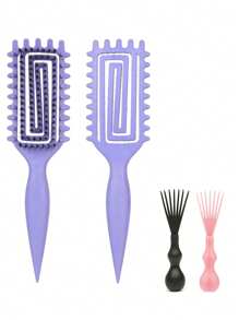 2025 卷发梳，顺发梳 - 通风造型梳，适合卷发，防毛躁，干湿两用，女士适用 - Candybrush