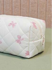 Bolsa de cosméticos acolchada, con cierre de cremallera, linda y portátil, de gran capacidad, bolsa de maquillaje de viaje para mujeres - Multicolor - Ver 3