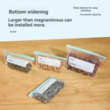 10 piezas Bolsas con cierre hermético para alimentos, bolsas para mantener frescos vegetales y frutas, extienden la conservación de los alimentos, aplicable para almacenamiento categorizado, bolsas de almacenamiento para refrigerador, disponibles en sets de 10 piezas/15 piezas/20 piezas/25 piezas - Multicolor - Ver 5