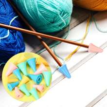 20pcs Colorful Knit Knitting Needles Point Protectors 2 Sizes Needle Tip Stoppers For Knitting Craft,Quilting, DIY Art And Sewing