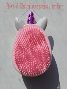 1 件可爱独角兽形状发刷，鸡蛋便携式发梳，适合女孩和女士的日常旅行使用，礼品刷、发刷、梳子、美发工具、美发产品和配件，适用于理发沙龙美容旅行必需品