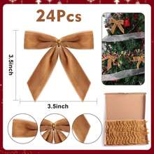 Elevate Your Christmas Spirit 24 Pcs Set Of Decorative Velvet Bow For Artistic Wreaths  Festive Holiday Decorations Ornament - Must-Have For The Season