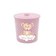 Kit Quarto do Bebê Organizador Infantil em Rattan com Cesto, Lixeiras, Caixas Multiuso e Dispensador de Sabonete - Rosa chiclete - Visão 8