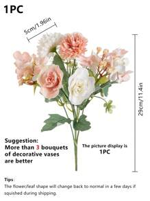 1PC(8 Heads)/3PCS(24 Heads) Artificial Flowers - European Daisies, Small Roses, Fake Plants, Home, Dining Room, Living Room, Outdoor Garden Decoration, Autumn, Spring, Vase, Flower Wall, Garland,Bridal Bouquet, Wedding Decoration, DIY Flower Wreath Materials, Birthday Party Decoration Materials, Home Decoration Accessories, Valentine's Day, New Year Gifts - Pink - View 13
