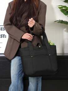 Bolso de mano para mujer plegable con cierre de cremallera, bolso de hombro grande, bolso de mano, bolsos para viaje, trabajo, compras - Multicolor - Ver 11