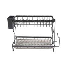 2 Tier Dish Drying Rack For Kitchen, Foldable Dish Drying Rack, Dish Drying Rack - Black - View 5