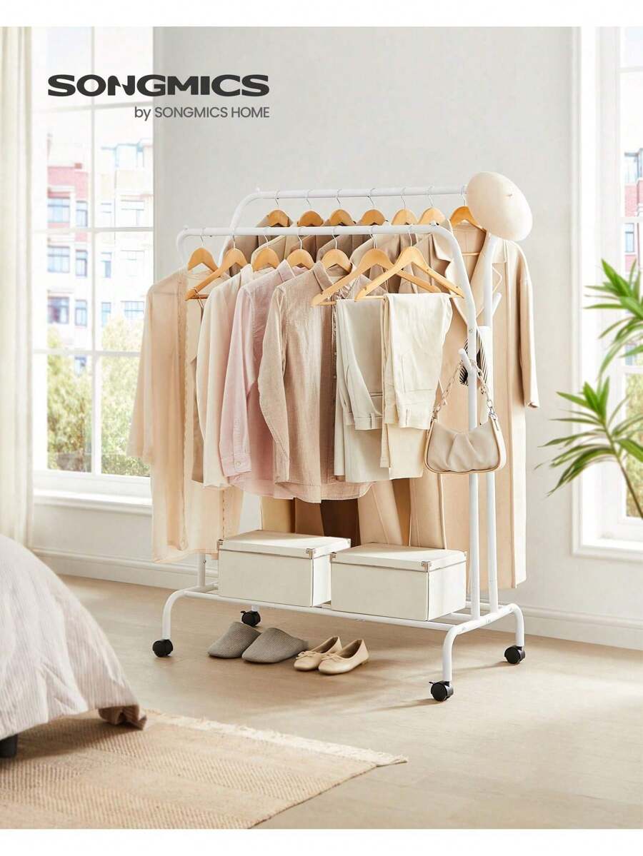 SONGMICS Fixed Clothes Drying Racks - One Size White - View 1