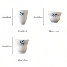 白瓷手绘兰花小陶瓷茶杯，普洱茶个人杯，绿茶功夫茶具，重返校园 - 彩色 - 查看 3