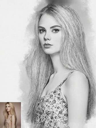 1pc Custom Hand Drawn Pencil Portraits, Personalized Photo To Artwork Conversions, Beautifully Detailed Sketches, Unique Graphite Art For People, Valentine's Day, Valentine's Day Decor High-Quality, Stylish Custom, Personalized, Unique Ideal Gifts For Anniversaries, For Valentine's Day, For Mother's Day, For Birthdays, For Father's Day, For Graduation, For Weddings, For Housewarming,Slow Summer Living,Customized Wall Art,Home Refresh