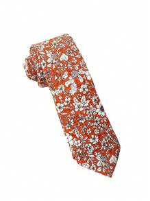 1pc Floral Necktie, Men's Narrow Printed Skinny Tie, Suitable For Daily Wear, Banquet, Wedding, Party - Multicolor - View 11