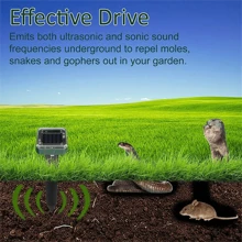 NetHong 4 Pcs Mole Rat Repellent Solar Ultrasonic Repeller Spike Garden Pest Deterrent - Black (square) - View 5