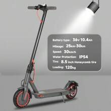Cheap  N7PRO Electric Scooter Adults 36V 10.4Ah Escooter Long Range 19 Miles Lightweight Kick Scooter US Stock Black With Gift - 36V 10.4Ah 黑色 - 查看 6