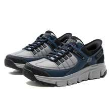 Skechers 轻便减震男士休闲鞋，日常，健身，户外徒步 237622-GYNV - 灰色/海軍藍 - 查看 3