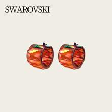 Swarovski PLATONIC SOLIDS 耀眼优雅时尚耳环 女士圣诞礼物 5599876 - 橘色 - 查看 6