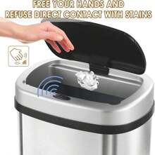 58L Stainless Steel Automatic Touchless Kitchen Bathroom Sensor Bin,Trash Can,Touch Bin