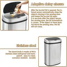 58L Stainless Steel Automatic Touchless Kitchen Bathroom Sensor Bin,Trash Can,Touch Bin