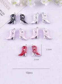 10 stuks diverse hoge hakken gevormde zinklegering geëmailleerde sieraden DIY hanger bedels
