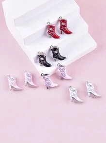 10 stuks diverse hoge hakken gevormde zinklegering geëmailleerde sieraden DIY hanger bedels