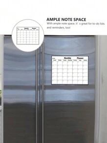 1 Piece Of Bendable Calendar Board, Weekly Schedule, Plastic Material - Non-Magnetic, Easy To Tear Sticker, Reusable Refrigerator Sticker, Used For Writing English Language, Dry Wiping Weekly Schedule, Messages And Memos - Black and White - View 6