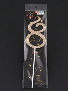 1 件大号数字 0 1 3 4 5 6 7 8 9 生日蛋糕装饰，金色闪亮水钻生日快乐蛋糕装饰，编号 1 10 16 18 21 30 40 50 60 70 80 蛋糕装饰适用于生日派对结婚周年纪念装饰