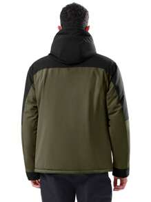 CAMEL CROWN 男士冬季滑雪夹克山地雪地外套防水可拆卸风帽防风羊毛雨衣