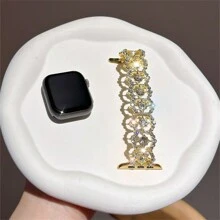 Advanced Diamond Bracelet Strap Compatible With 38/40/41/42/44/45/46/49mm, Compatible With Apple Watch Strap Ultra/Se10/9/8/7/6/5/4/3/2/1 - White Diamond Silver - View 6