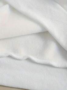 Christmas Girls Print Men's Pullover Round Neck Long Sleeve Sweatshirt, Polyester, Cotton, Loose Simple Casual Fashion Street Style Tops, Autumn And Winter Outdoor Sports Casual Tops, Men's Clothing As Holiday Gifts - 白色 - 查看 4