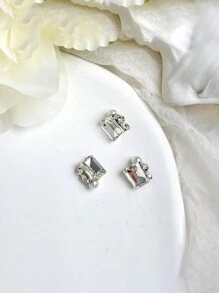 10/30Pcs White Rhinestone, Big Crooked Heart, Fat Square Axe, Crystal Rhinestone, Cannot Drop Bottom, High Brightness Pearl, Alien Rhinestone Material, Nail Rhinestone Jewelry Nails Nail Supplies Nails Nail Charms Nail Gems