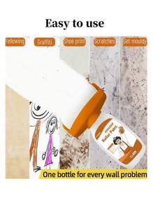 Rouleau de peinture murale 500g/bouteille, peinture latex. Grande capacité pour la réparation des taches et de la moisissure sur les murs de la maison. Avantage de la grande capacité - Notre kit de réparation de peinture murale de 500g offre une plus grande couverture pour les grands projets, réduisant ainsi le besoin de plusieurs applications.
