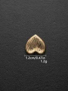 10 Peças/Pacote Botões de Metal Vintage com Listras Verticais Amassadas em Formato de Coração, Decoração Versátil para Casacos, Camisas, Suéteres, Blazers, Jaquetas, Sapatos, Bolsas, Costura DIY - Multicolorido e Multitamanho