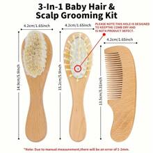 Juego personalizable de cepillos de pelo de madera con patrón de nombre, accesorio de pelo personalizado, regalo del Día de la Madre - conjunto de tres piezas con patrón madre - Ver 5
