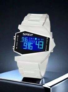 1 件夜光多功能方形战斗机手表，运动情侣手表，青少年学生手表，外观酷炫，夜光