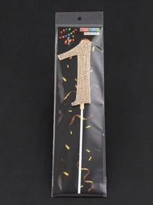 1 件大号数字 0 1 3 4 5 6 7 8 9 生日蛋糕装饰，金色闪亮水钻生日快乐蛋糕装饰，编号 1 10 16 18 21 30 40 50 60 70 80 蛋糕装饰适用于生日派对结婚周年纪念装饰