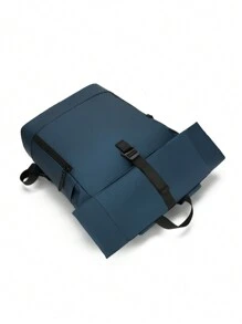 Fashionable Minimalist Solid Color Large Capacity Student Commuter Casual Versatile Women Backpack, School Backpack - Royal Blue - View 5