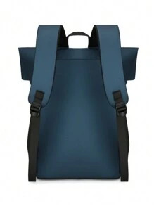 Fashionable Minimalist Solid Color Large Capacity Student Commuter Casual Versatile Women Backpack, School Backpack - Royal Blue - View 7