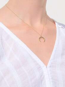 FOREVER QUEEN 1PC 925 Prata Esterlina Colar de Lua para Mulheres Colares para Mulheres Colar de Lua Crescente Colar de Meia Lua