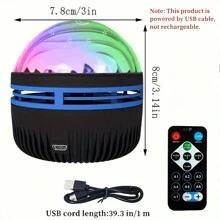 1 件 Aurora LED 北极光投影仪，USB 供电桌面氛围灯带遥控器，不可充电纽扣电池，星空情调灯适用于卧室、客厅、KTV 舞台、家居装饰，非常适合感恩节、万圣节、圣诞节、节日礼物 - 多色光 - 查看 9