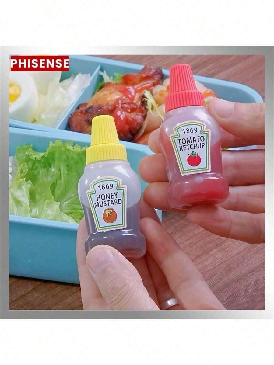 Kit 2-6pcs Mini Ketchup Mustard Tube, Sauce Container Honey Syrup - 彩色 - 查看 1