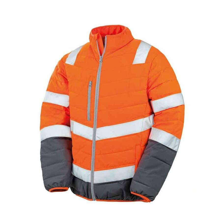 Safegard Vadderad varseljacka för män (fluorescerande orange) - 100 % polyester - Orange - Visa 1