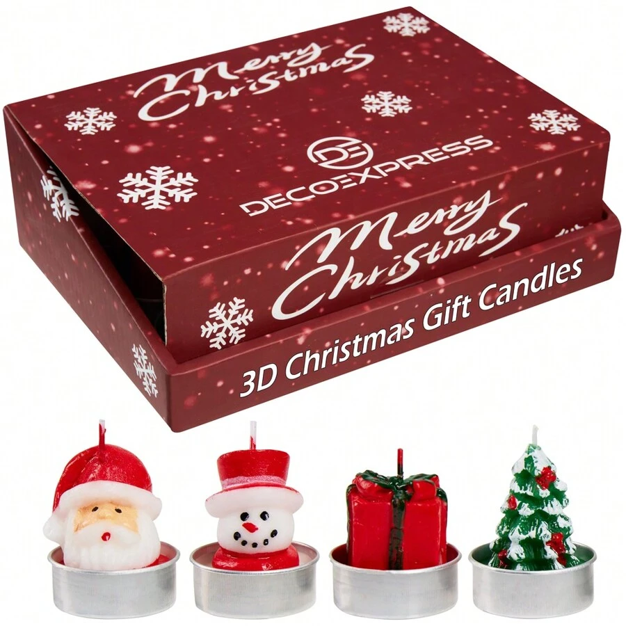 Deco Express Christmas Tealight Candle Set Multipack Of 12 6 Hours Burning Time Festive Xmas Decor Unscented - Multicolor - View 1