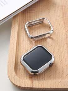 Huastonband 1件相容手錶保護殼（不含螢幕貼膜）PC硬質電鍍銀色光滑亮面鏤空防撞防刮保護框，適用於Ultra 2 1 SE S9/8/7/6/5/4/3/2/1系列男款女款智慧手錶 38/40/41mm 42/44/45/49mm 智慧保護殼 - 銀色 - 查看 8