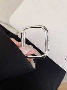 Huastonband 1件相容手錶保護殼（不含螢幕貼膜）PC硬質電鍍銀色光滑亮面鏤空防撞防刮保護框，適用於Ultra 2 1 SE S9/8/7/6/5/4/3/2/1系列男款女款智慧手錶 38/40/41mm 42/44/45/49mm 智慧保護殼 - 銀色 - 查看 2