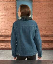 Chamarra De Mezclilla FAS HION Para Mujer 52260 - Azul Marino - Ver 2